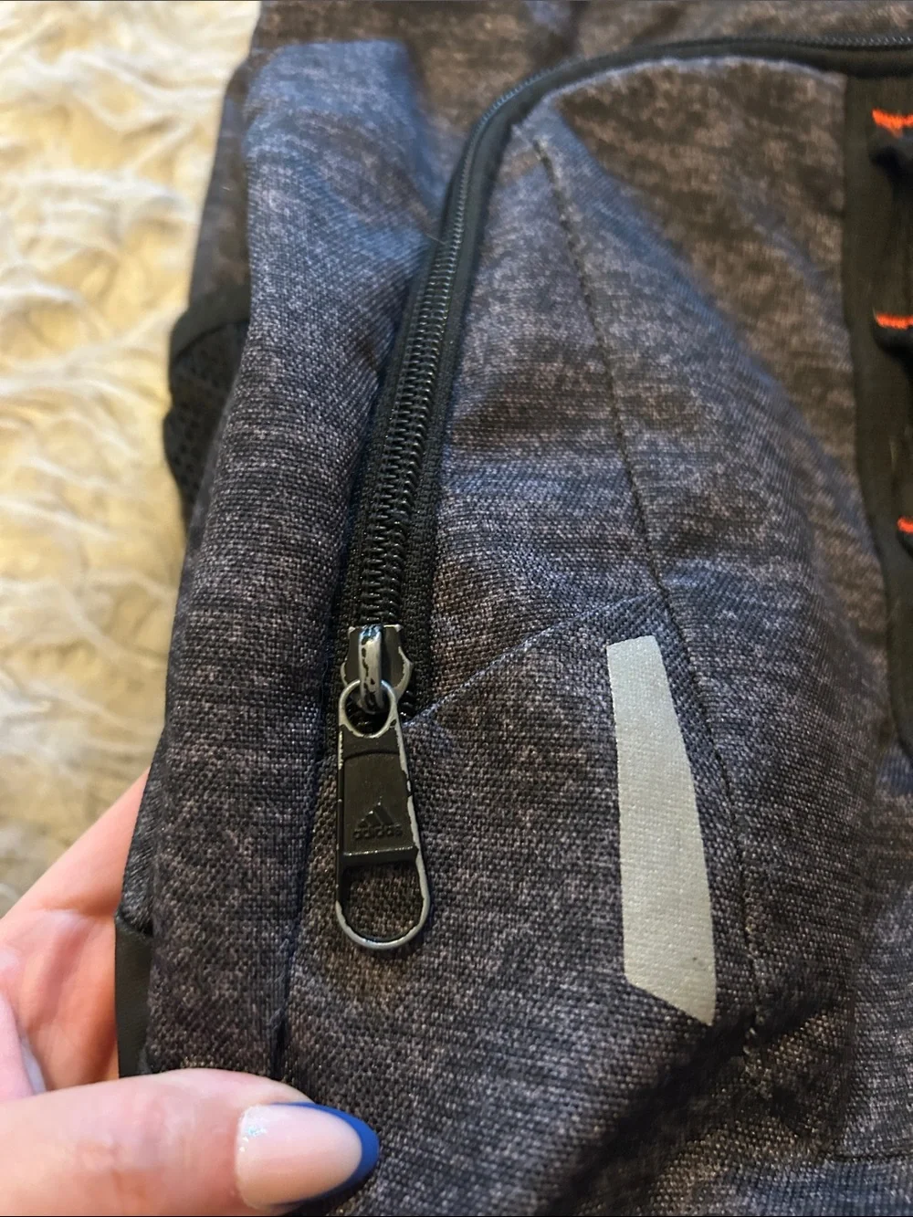 Adidas Gray & Red Backpack with Logo Accents